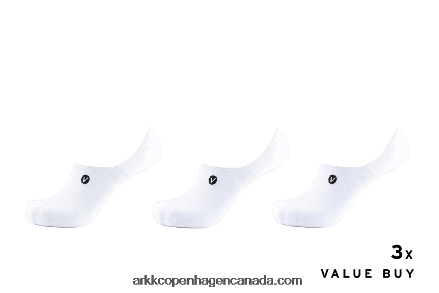 White The No Show Sock 3pack ARKK Copenhagen BBH2VB233